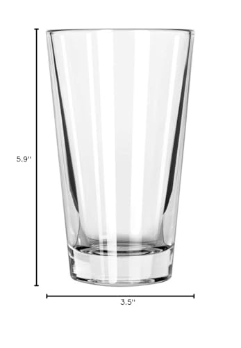 16oz Heat-Treated Mixing Glass - Durable Pint Beer Glass, Set of 4