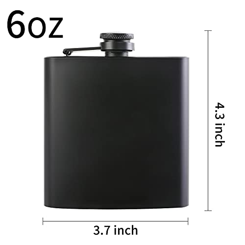 10 pcs Stainless Steel Liquor Hip Flasks with Funnels Gift Set - 6oz Leakproof for Camping, Weddings, Parties