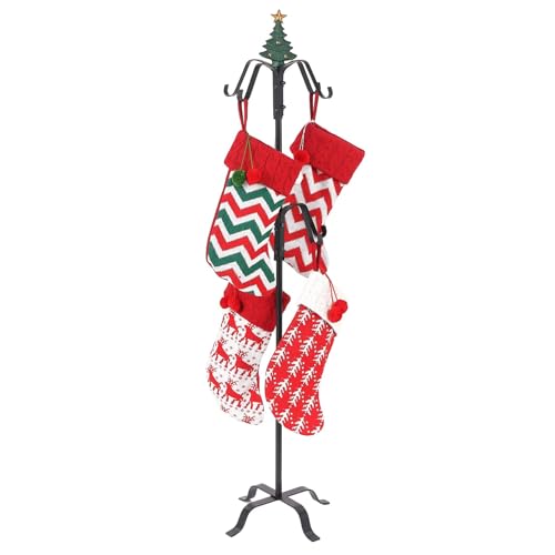 Christmas Stocking Holder Stand for Floor Metal 55“H with 8 Hooks