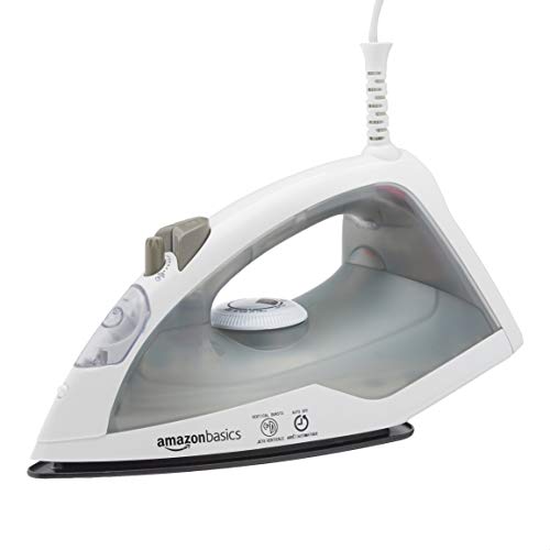 Amazon Basics 1200W 10-Inch Steam Iron with Non-Stick Soleplate and 150ml Tank