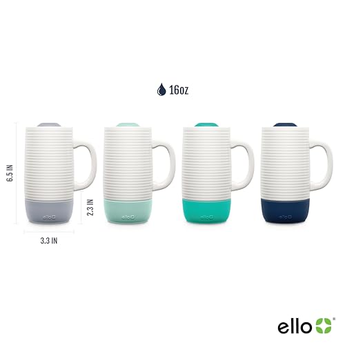 Ello Jane Yucca 18oz Ceramic Travel Mug with Handle & Splash-Resistant Lid