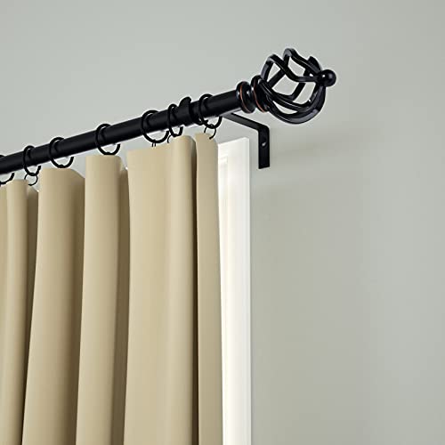 Decorative Twisted Cage Curtain Rod Finials, Black, 2 Pack