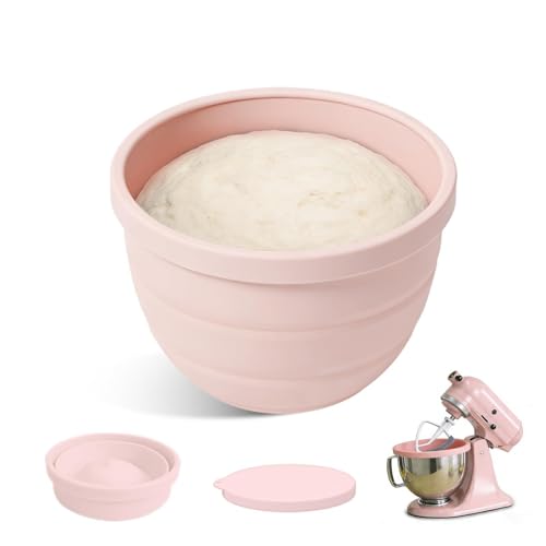 Collapsible Silicone Bowl Liner for 5 Quart Tilt-Head Mixers with Storage Lid