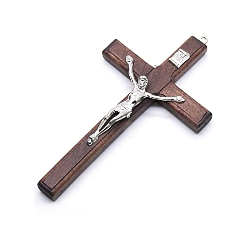Small Wooden Crucifix Wall Cross 3-Pack, 4.7-Inch Handcrafted Jesus Cross