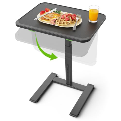 Adjustable Rolling TV Tray Table with Wheels for Sofa and Bed