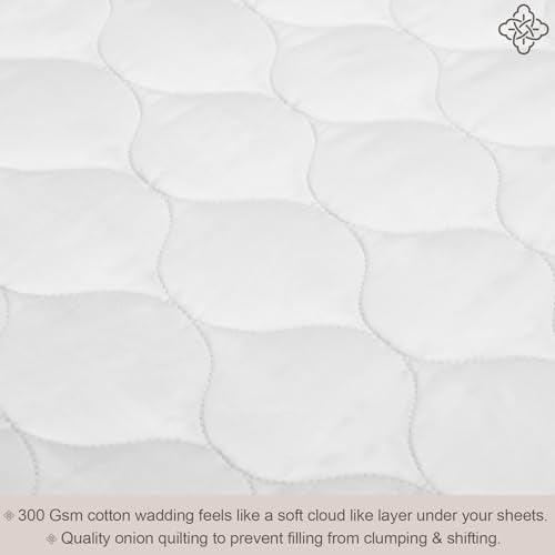 Organic Cotton Mattress Pad Cover - GOTS Certified King Size, 20-Inch Deep Pocket
