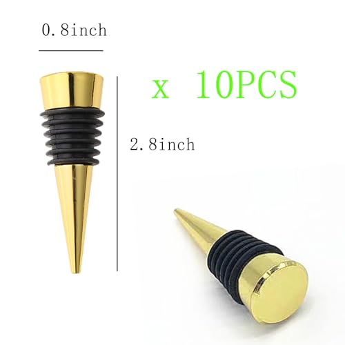 10-Piece Gold Metal Wine Bottle Stopper Set for Epoxy Resin DIY Crafts