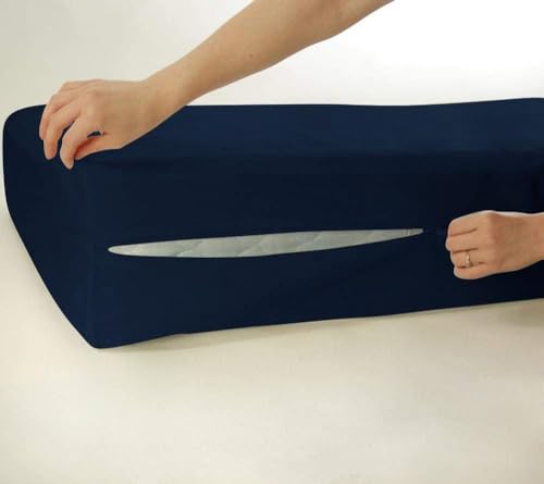 Queen Armless Futon Mattress Cover - Cotton Zippered Fitted Sheet