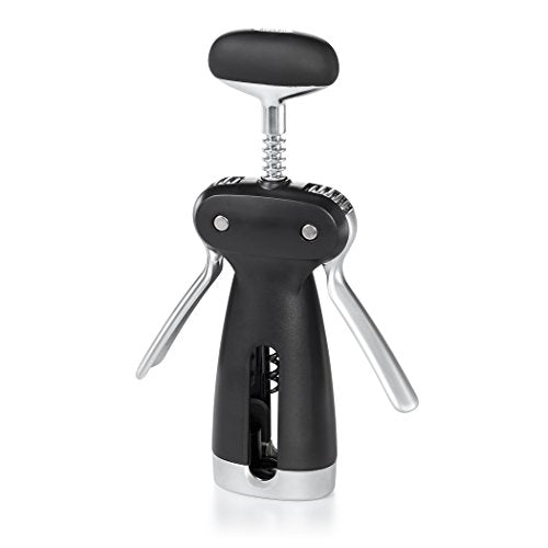 OXO Steel Winged Corkscrew with Removable Foil Cutter - Easy Bottle Opener