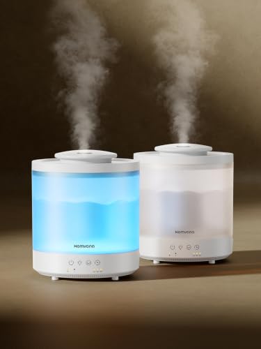 Homvana 1.5L Cool Mist Humidifier for Bedroom & Large Rooms – Silent, Aromatherapy-Ready, 2 Pack