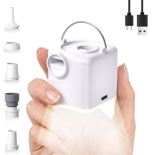 Portable Mini Air Pump for Inflatables - Electric, USB Rechargeable, 4.5 kPa Pressure, Includes 5 Nozzles