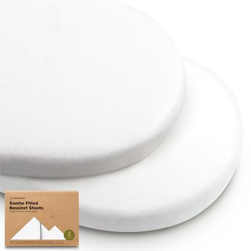 KeaBabies Organic Cotton Baby Bassinet Sheets 2-Pack Soft White
