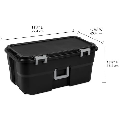 22-Gallon Heavy Duty Rolling Storage Trunk with Lockable Hinged Lid