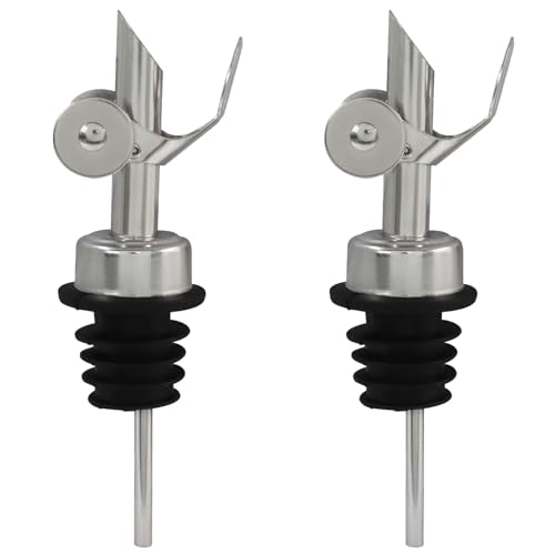 Zorfeter Silver Automatic Pour Spouts 2-Pack Stainless Steel Kitchen Bar