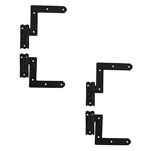 Black Blind Shutter Hinges for Wood Frames - 1 1/16 Inch Offset - 2 Pack