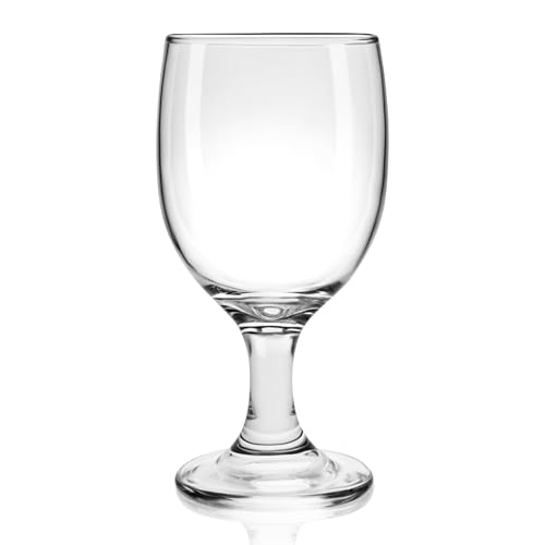 Modern Clear Wine Glasses - 10.5 Oz Long Stem Goblet Set of 4