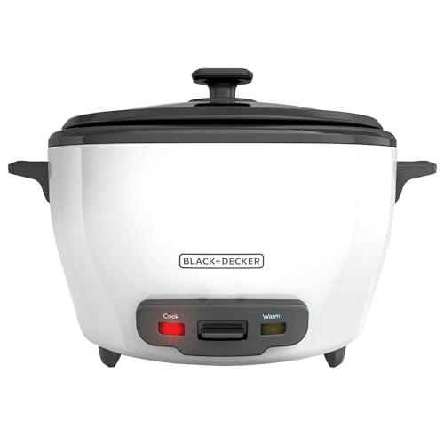 6-Cup Electric Rice Cooker with Steaming Basket & Keep Warm Feature