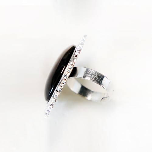 Obsidian Scrying Ring Antique Gothic Divination Tool for Meditation