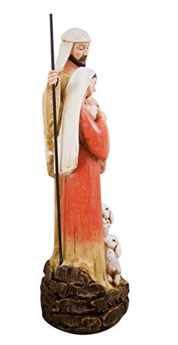 Avalon Gallery Holy Family with Lambs Figurine 12-inch Nativity Scene - Religious Home Decor