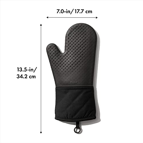 13-Inch Silicone Oven Mitt - Heat-Resistant Non-Slip Kitchen Glove