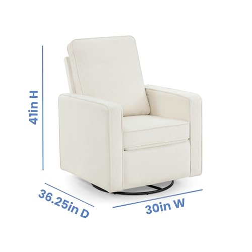 Nursery Swivel Glider Chair - 360-Degree Motion, Stain-Resistant Boucle