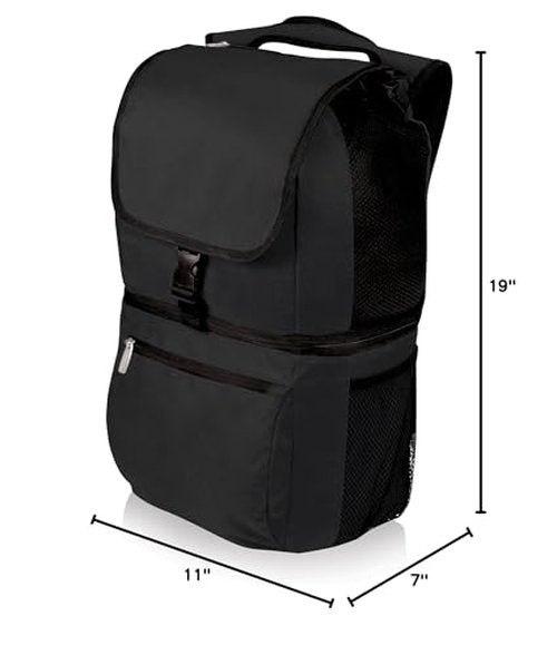 PICNIC TIME Zuma Backpack Cooler, Modern Backpack Cooler with 20-Can Capacity, Fully Insulated Hiking and Outdoor Lunch Bag with Water Resistant Interior, Pockets, Padded Straps, (Black)