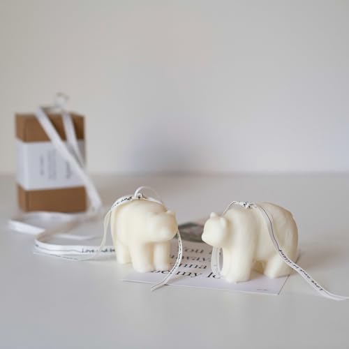 Polar Bear Scented Candle with Floral Fragrance - Soy Wax Home Decor Gift