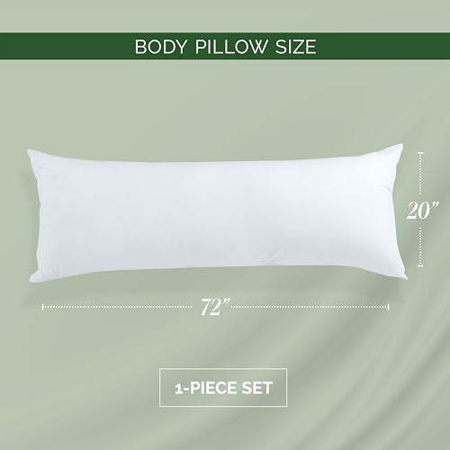 Long Body Pillow Insert - Soft Poly-Cotton Shell, 20 x 72