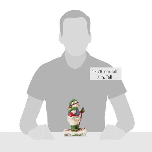 Jim Shore Snowman Figurine with Snowshoes - Holiday Resin Decor, 7 Inch