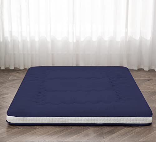 Extra Thick Japanese Floor Futon Mattress, 4.7-Inch Folding Bed Topper