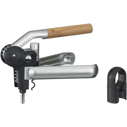 WMF Baric Lever Corkscrew Wine Opener - 19cm, Die-Cast Metal & Beech Wood, Effortless Uncorking