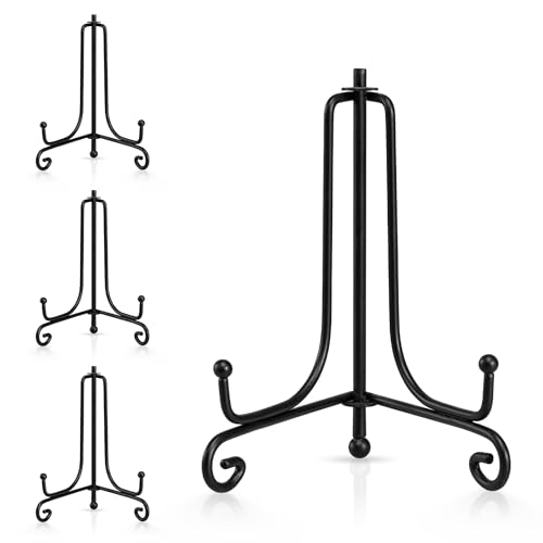 4-Inch Metal Plate Display Stand - Foldable Iron Easel for Photos & Art