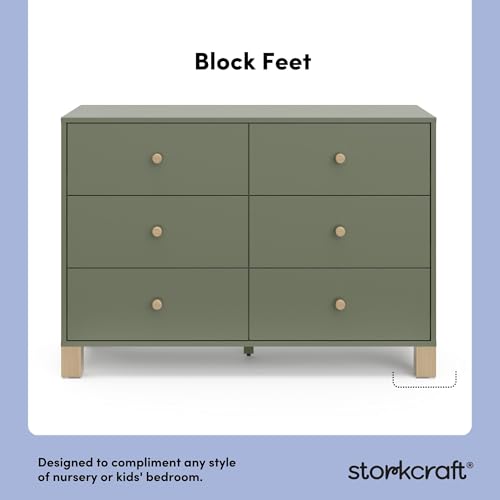 6-Drawer Wood Dresser for Kids Bedroom with Safety Interlocking System
