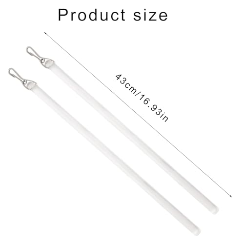 17-Inch Clear Curtain Pull Wand with Metal Hook - 2 Pack