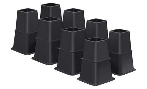 Heavy Duty Bed Risers - Adjustable 3, 5, 8 Inch Elevation (8 Pack)