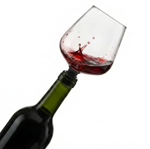 Wine Bottle Glass Goblet Topper - 16oz Borosilicate Wine Glass Attachment