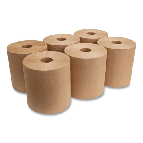 Recycled Hardwound Paper Towel Rolls, 8" x 800 ft, Natural (Case of 6)