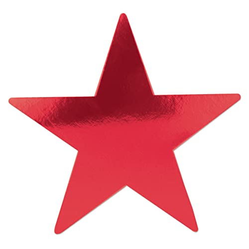 Red Star Paper Cutouts 36-Pack - 9 Inch Hanging Decor for Christmas New Year Party