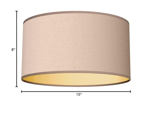 FANTASTIC SHADE CLIPS Ceiling Fan Drum Shade Kit - 100% Linen, with Adapter & Diffuser Fits Standard Fan Light Kits (*CHECK BELOW FOR YOUR FANS COMPATIBILITY BEFORE PURCHASING*) Golden Mocha