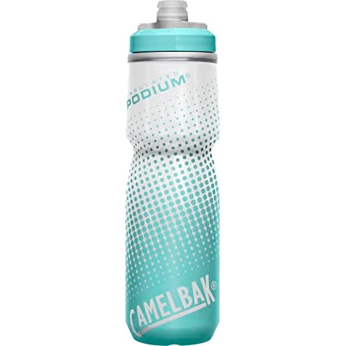 CamelBak Podium Chill Bike Insulated Squeeze Water Bottle Teal Dot, 24oz