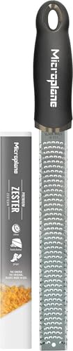 Stainless Steel Citrus Zester & Handheld Fine Cheese Grater - Black