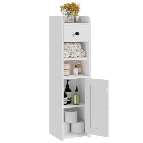 Slim Bathroom Storage Cabinet with Drawer, Narrow Toilet Paper Organizer