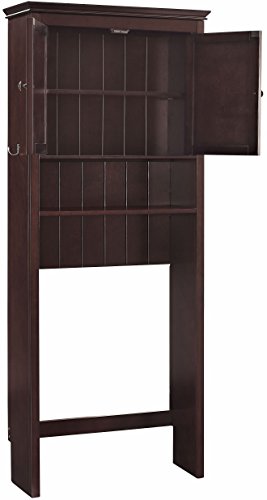 Crosley Lydia Over-the-Toilet Bathroom Cabinet - Large Espresso Coastal Style