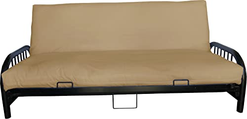 Full Futon Cover - 100% Polyester Poplin Slipcover in Tan