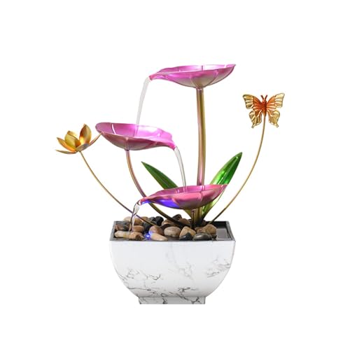 Zen Lotus Tabletop Water Fountain - Indoor Desktop Waterfall