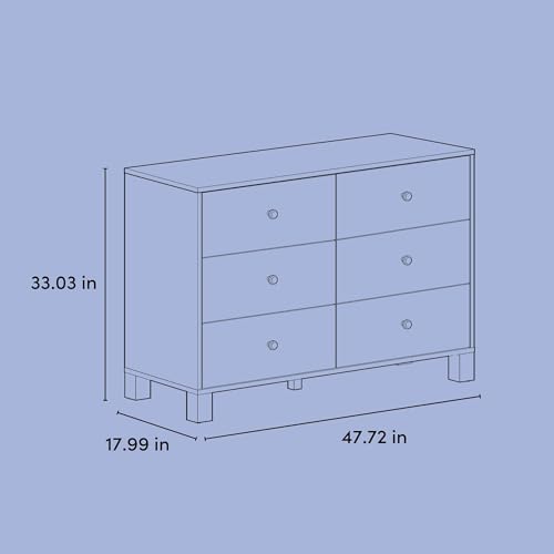 6-Drawer Wood Dresser for Kids Bedroom with Safety Interlocking System