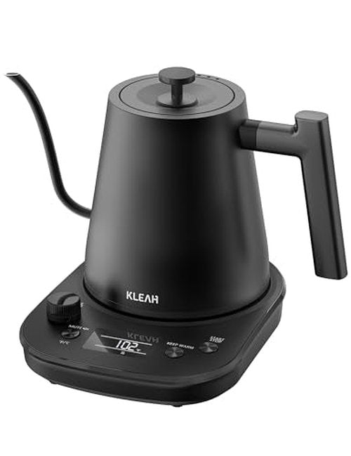 KLEAH Gooseneck Electric Kettle with Temperature Control - 0.8L Automatic Shut Off Tea & Coffee Kettle, Hot Water Boiler Pour Over Coffee Kettle, 1200W Quick Heating Keep Warm, Black