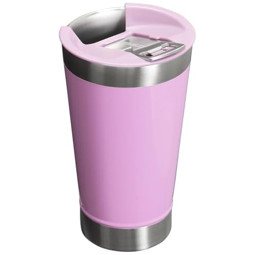 STANLEY Stay-Chill Beer Pint 16 oz | Wide Mouth Lid | Built-In Bottle Opener | Beer Tumbler Cup | Insulated Stainless Steel Pint Glass | BPA-Free | Lilac Gloss