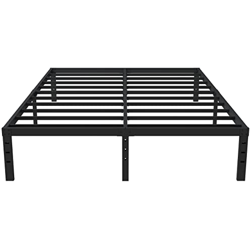 Queen Size Metal Platform Bed Frame, 14-Inch Under-Bed Storage, Heavy Duty