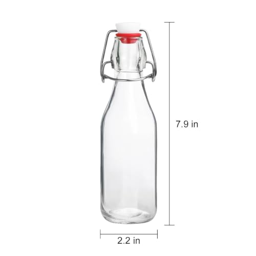 8.5oz Swing Top Glass Bottles, Airtight Flip Top Beverage Storage 4 Pack